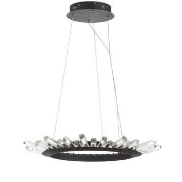 Elsa 24" Adjustable Integrated LED Modern Crystal Pendant - JONATHAN Y